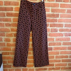 Maeve Pattern Pants - Black and Orange Floral